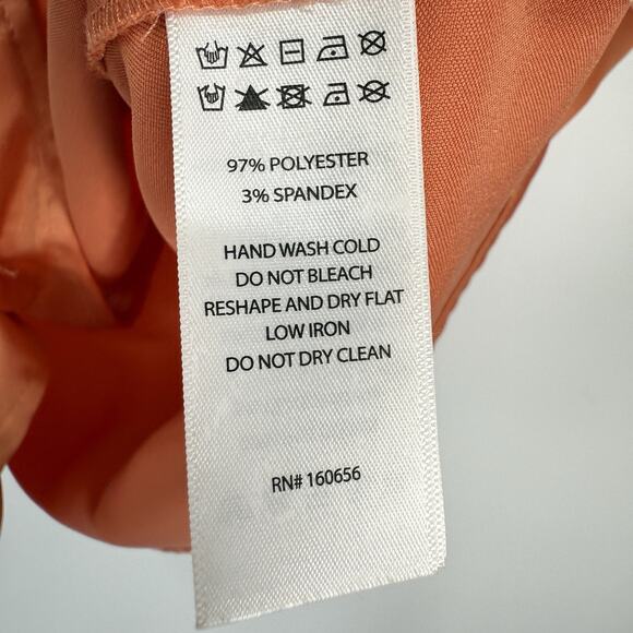 Rachel Zoe Satin Sleeveless Point collar Button Up Blouse Orange size Small - Picture 7 of 8